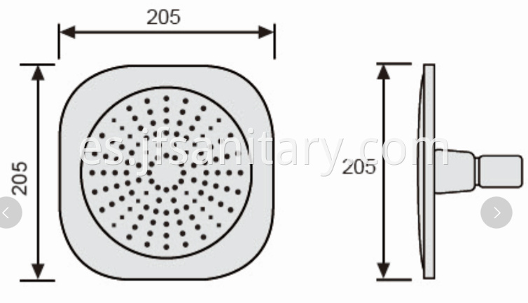 Size Of Square Plastic Cheap Shower Spray Overhead